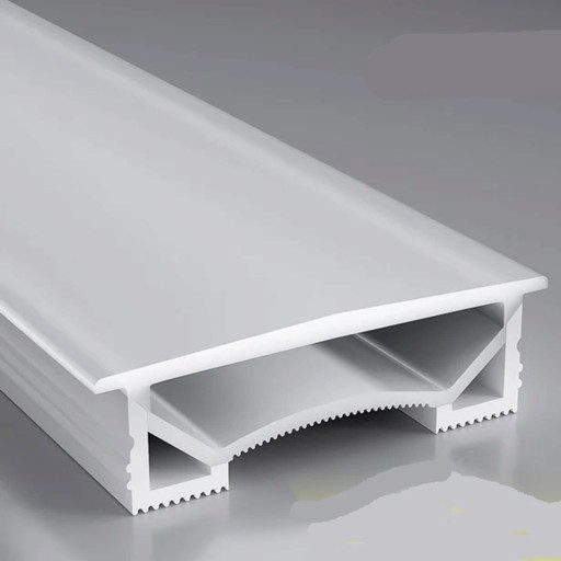 Profil LED silikonowy 70 x 25 mm Biały lem 80 mm Długość 1 m Elastyczny Z dyfuzorem Montaż wpuszczany w rowek Dla taśmy LED Bez taśmy LED