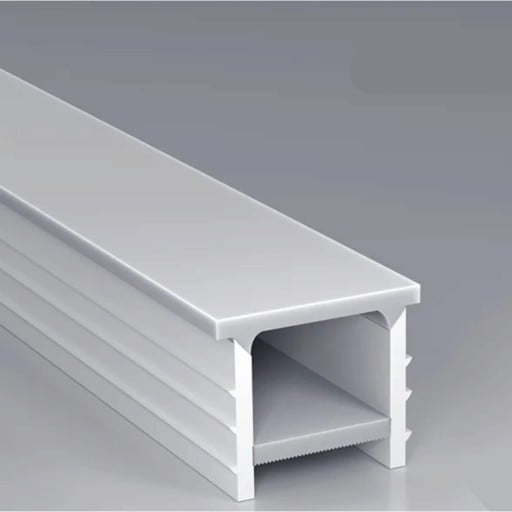 Profil LED z silikonu 16 x 16 mm Biały rant 20 mm Długość 1 m Elastyczny Z dyfuzorem Montaż wpuszczany do rowka Dla taśmy LED Bez taśmy LED