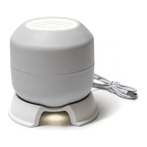 Projecteur LED nocturne avec motif océan Rotation 360° 3 W Alimentation USB Luminosité réglable Hauteur 10 cm ABS Blanc Pour la chambre d'enfant