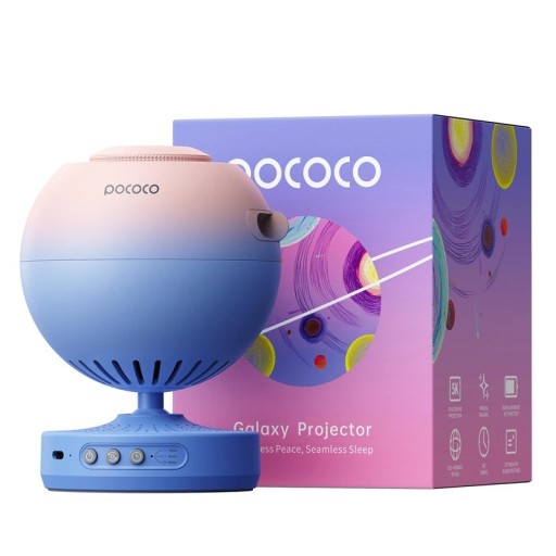 Projektor galaxiei și lumină de noapte, rotație a imaginii 180°, 2 discuri interschimbabile, temporizator de adormire, pentru un somn liniștit și relaxare