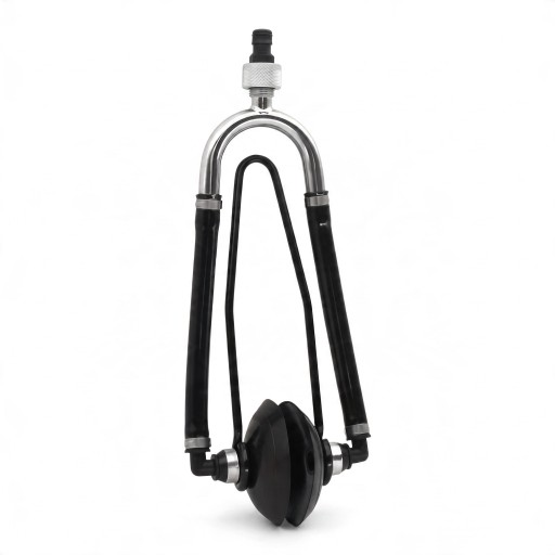 Proplacheur de moteur hors-bord à double tube avec répartiteur en acier inoxydable et bouchons ronds jusqu'à 60 CV diamètre 9 cm raccord rapide