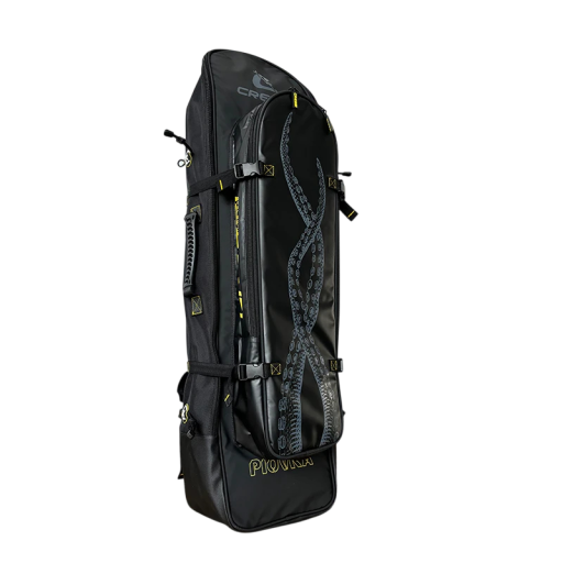 Prostorný batoh na dlouhé ploutve a potápěčské vybavení pro harpunu 109 x 27 x 28 cm voděodolný černý na freediving a lov ryb