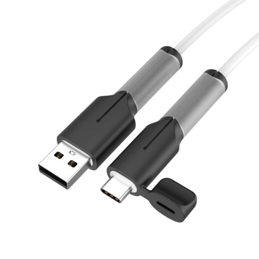 Proteção de silicone para cabo contra quebra - Manga protetora de cabo Tipo A para Tipo C - Manga flexível para maior durabilidade do conector