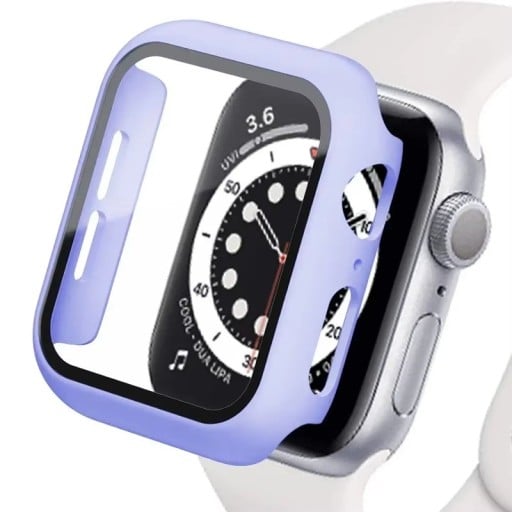 Protección inquebrantable para Apple Watch de 41 mm, cristal templado de 360° y marco protector para Series 7, 8, 9, funda a prueba