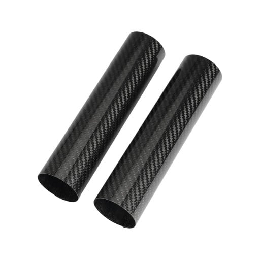 Protecții universale din carbon pentru furca din față a motocicletei de 225 mm, negre lucioase cu model din carbon, 1 pereche de carcase de protecție