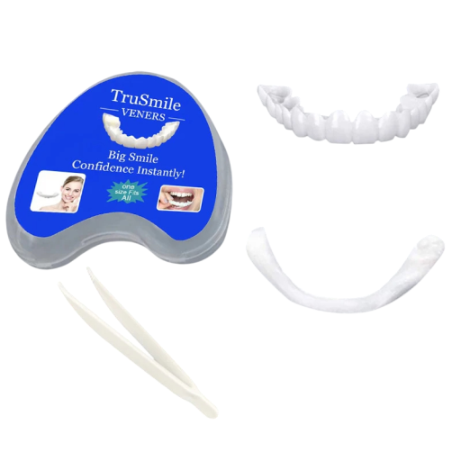 Prótese dentária de resina Dentes superiores Substituição estética temporária Sorriso imediato Prótese dentária cosmética Aplicação fácil