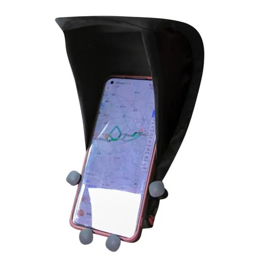 Protetor solar para telefone 21 x 14 cm Protetor prateado contra ofuscamento Suporte para telemóvel Suporte para motocicleta bicicleta e carro