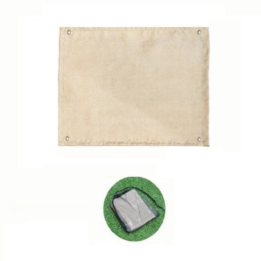 Protipožární deka Nehořlavá a ohnivzdorná izolační rohož 80 x 60 cm Skelná vlákna Béžová Na grilování a kempování i piknik