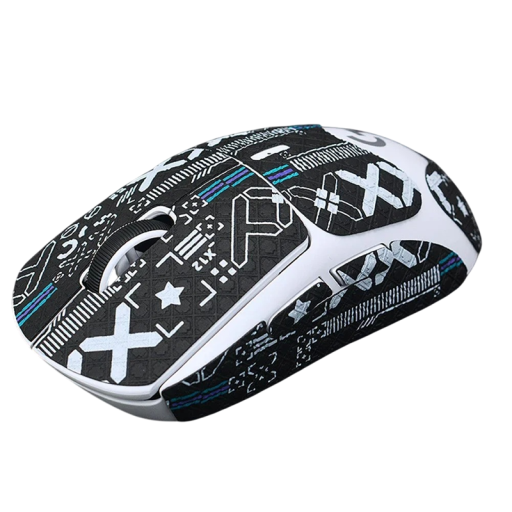 Protiskluzová lepicí páska na myš samolepicí grip nálepky ergonomický povrch vzorovaný design pro přesné ovládání myši