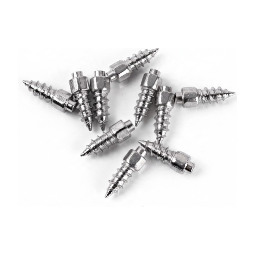 Protiskluzowe wkręty do opon i podeszw 20 szt. Wkręcane zimowe wkręty 12 mm Stal tungstenowa Srebrne Do samochodu, motocykla, roweru i butów