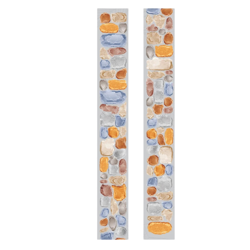Průhledná dekorativní páska 2,5 x 200 cm s motivem barevných kamenů Jemná průhledná páska s kamínkovým vzorem pro kreativní zdobení