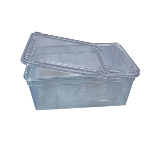 Průhledná plastová krabička na přepravu hmyzu s větracími otvory 172 x 75 x 107 x 190 x 125 mm plast průhledná pro chov a transport