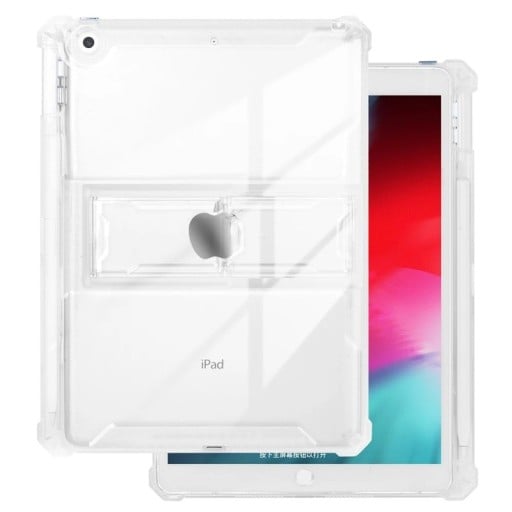 Průhledný kryt na tablet iPad 9,7 palce 5. i 6. generace silikonový obal se stojánkem a zesílenými rohy ochrana displeje i hran