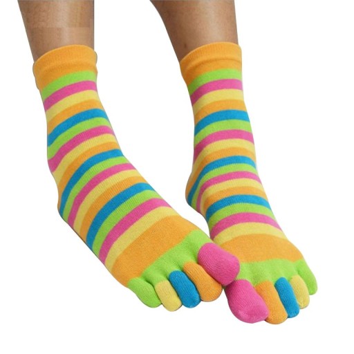 Pruhované prstové ponožky