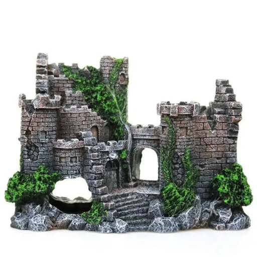 Pryskyřičný hrad 17 x 6 x 13 cm Dekorace do akvária Realistická ozdoba pro ryby Akvarijní příslušenství Ozdobný hrad z pryskyřice
