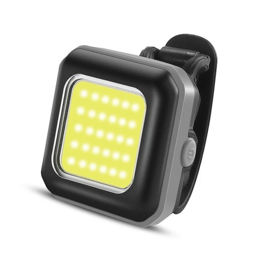 Przednia lampka rowerowa 4 x 4 x 1,8 cm COB LED 130 lm Ładowalna przez USB-C Wodoodporna lampa rowerowa IPX45 3 tryby Długotrwała bateria 250 mAh
