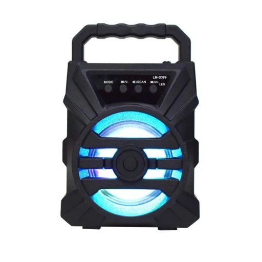 Przenośny głośnik Bluetooth z podświetleniem LED 17,5 × 11,2 × 9,3 cm FM radio USB karta TF z uchwytem