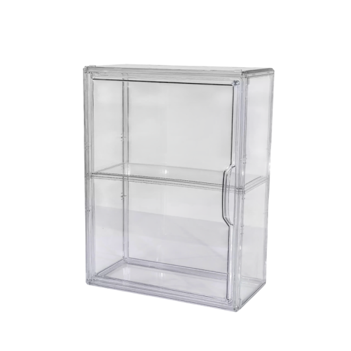 Przezroczysta akrylowa witryna z półką 27 x 14 x 36 cm Ochronny box na kolekcje i figurki Przezroczysta witryna do wystawiania modeli