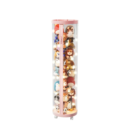 Przezroczysta skrzynka na zabawki z LED i kółkami 153x27 cm PP organizer z zamkiem błyskawicznym do przejrzystego przechowywania zabawek