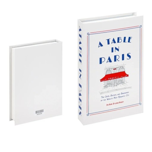 Ψεύτικο βιβλίο διακοσμητικό κουτί A Table in Paris Ανοίξιμο αποθηκευτικό βιβλίο Μυστική κρύπτη για τη βιβλιοθήκη Ελκυστική διακόσμηση