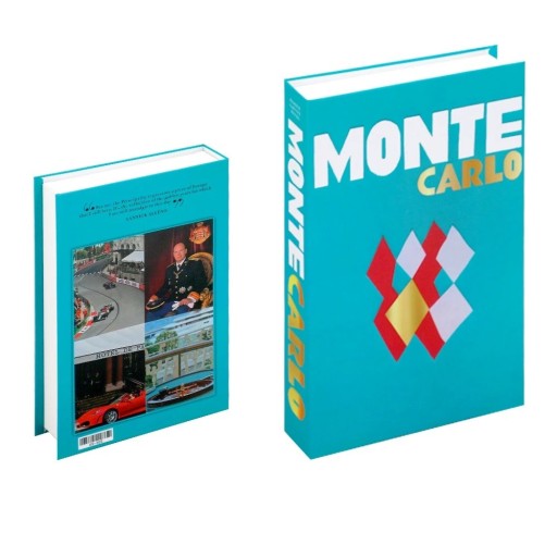 Ψεύτικο βιβλίο MONTE CARLO διακόσμηση με θέμα το καζίνο, τους αγώνες και την πολυτέλεια, μη ανοιγόμενο