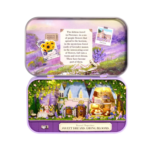 Pudełko DIY Domek dla lalek 3D Drewniany zestaw miniaturowy z meblami Uroczy teatr zabawka dekoracja montaż ręczny