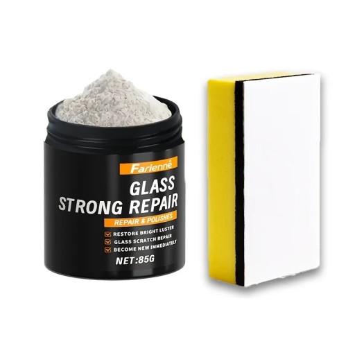Pudr de lustruire pentru sticlă 85 g 6 x 5,4 cm Pudră pentru repararea zgârieturilor lustruirea geamurilor auto feronerie oglinzi renovarea suprafețelor din sticlă