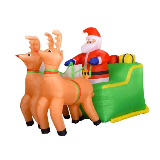 Puhallettava joulupukki reen kanssa
