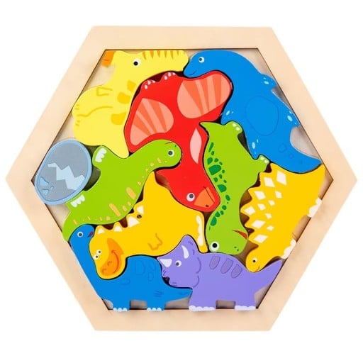 Puinen 3D-palapeli dinosauruksista 18.5 x 16.5 cm Koulutuksellinen kokoelma lelu lapsille Ajattelun tukeminen Motoriset taidot Hauska oppiminen