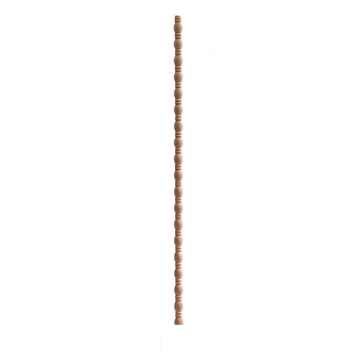 Puinen koristeellinen lista sorvattu profiili 50×1,4 cm massiivipuuta luonnollinen ruskea koriste-elementti huonekaluille ja sisustustarkoituksiin