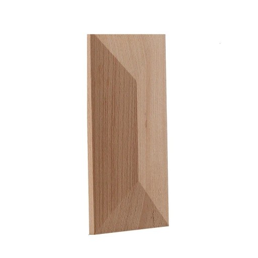 Puinen koristepaneeli 5 × 10 cm geometrinen reliefi massiivipuuta luonnollinen vaalea koriste-elementti huonekaluille ja sisustukseen