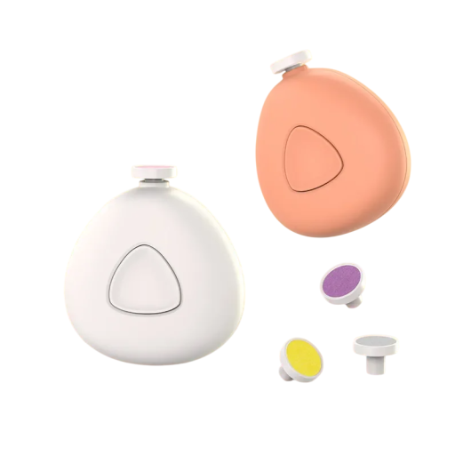 Pulidor de uñas eléctrico para niños con 6 cabezales, lima de uñas segura a batería, cuidado suave para las uñas de los niños.