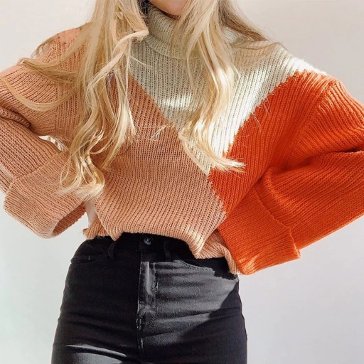 Pull à col roulé oversize pour femmes G368