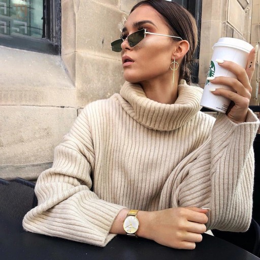 Pull à col roulé oversize pour femmes G370