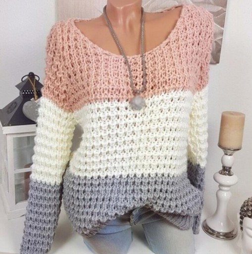 Pull à rayures en tricot pour femmes