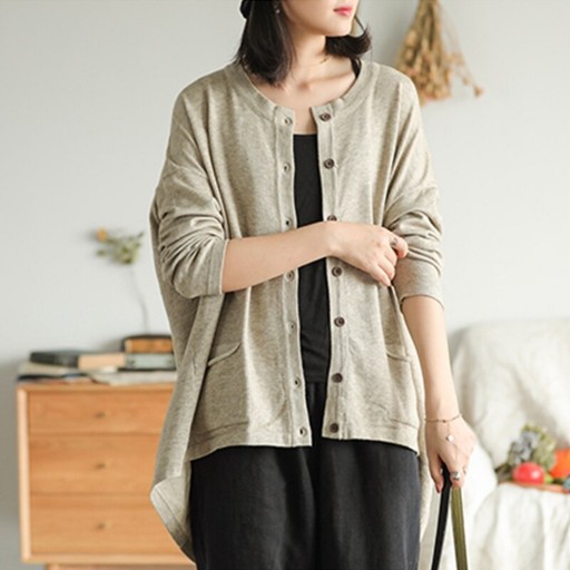 Pull ample pour femmes avec boutons A2108