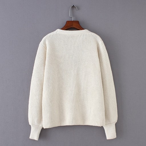 Pull ample pour femmes avec poches et boutons
