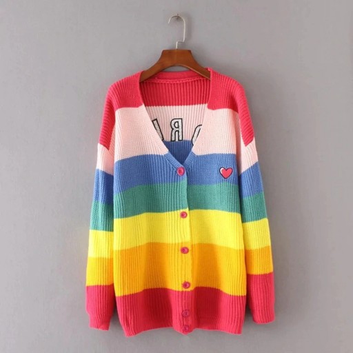 Pull arc-en-ciel pour femmes A2272