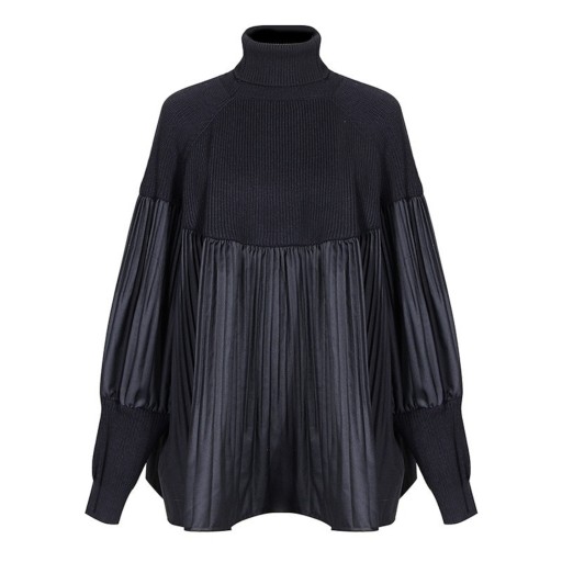 Pull col roulé combiné pour femmes