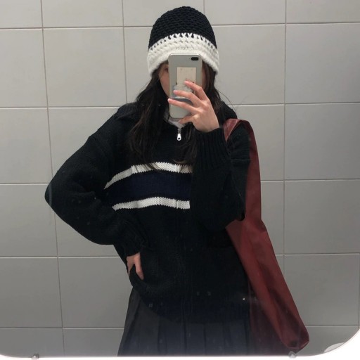 Pull en tricot pour femme avec zip