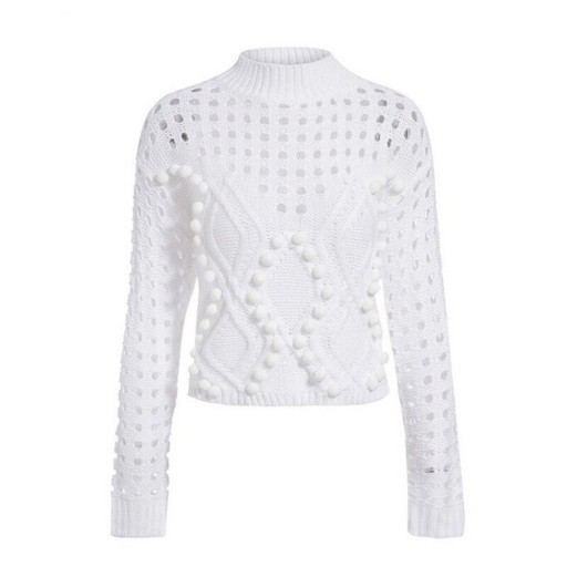 Pull en tricot pour femmes avec pompons