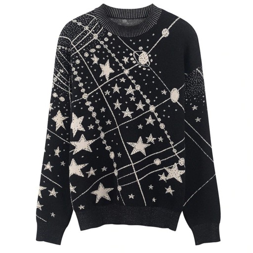Pull féminin avec imprimé spatial