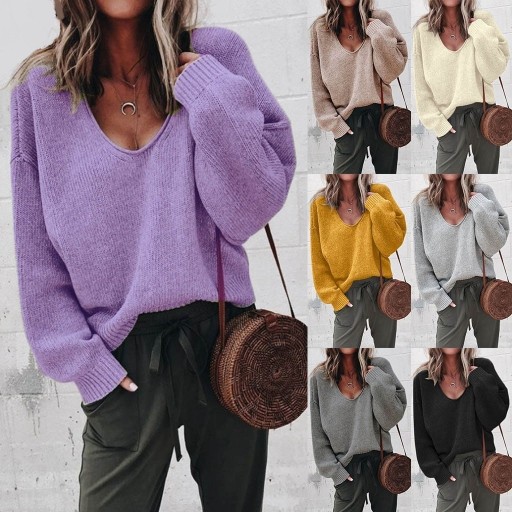 Pull femme à décolleté plongeant