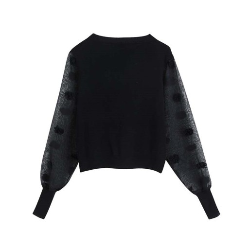Pull femme avec des manches transparentes