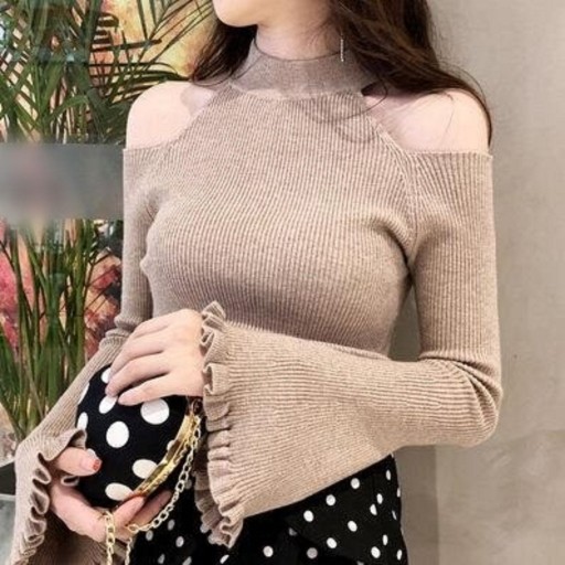 Pull femme avec épaules dénudées G366