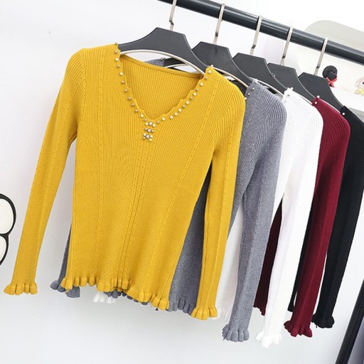 Pull femme avec perles A2122