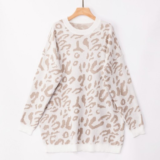 Pull long pour femmes avec motif léopard