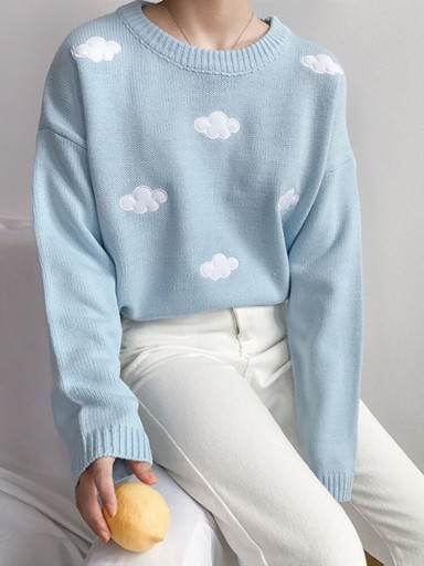 Pull pour femmes avec des nuages A2181