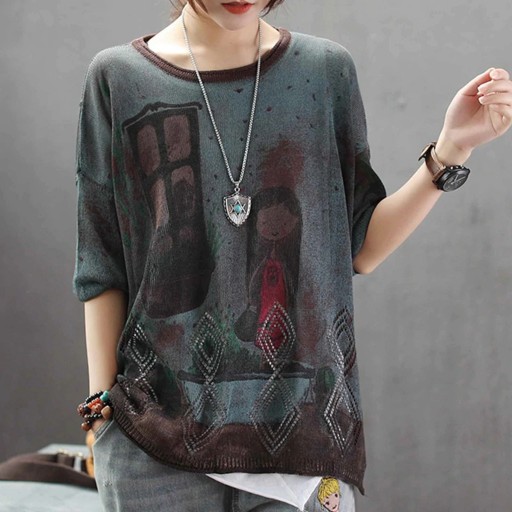 Pull pour femmes avec imprimé A2375