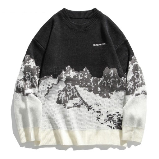 Pull pour homme avec montagnes